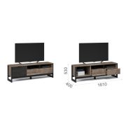 Тумба ТВ «Стокгольм» Дуб гранж песочный/железный камень