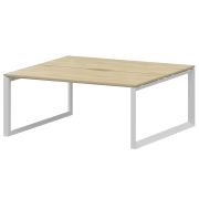 Бенч двойной на 2 рабочих места на металлокаркасе Аргентум-МП НТМП.О.Б2-160 Баттл Рок/Белый