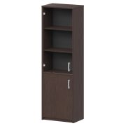 Шкаф комбинированный узкий с прозрачным стеклом Арго А-321/А-стл321пр Дуб венге