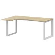Стол эргономичный левый на металлокаркасе Аргентум-МП НТМП.О-060.ЛВ Баттл Рок/Белый