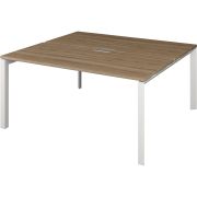 Бенч двойной на 2 рабочих места на металлокаркасе Аргентум-МП НТМП.П.Б2-140 Дуб сафари/Белый