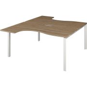Бенч эргономичный на 2 рабочих места на металлокаркасе Аргентум-МП НТМП.П.Б2-060 Дуб сафари/Белый