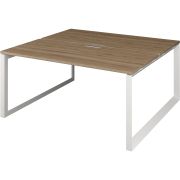Бенч двойной на 2 рабочих места на металлокаркасе Аргентум-МП НТМП.О.Б2-140 Дуб сафари/Белый