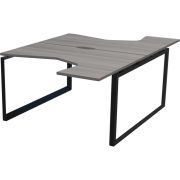 Бенч эргономичный на 2 рабочих места на металлокаркасе Аргентум-МП НТМП.О.Б2-060 Лиственница/Антрацит