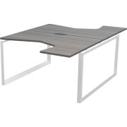 Бенч эргономичный на 2 рабочих места на металлокаркасе Аргентум-МП НТМП.О.Б2-060 Лиственница/Белый