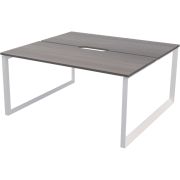 Бенч двойной на 2 рабочих места на металлокаркасе Аргентум-МП НТМП.О.Б2-120 Лиственница/Белый