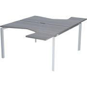 Бенч эргономичный на 2 рабочих места на металлокаркасе Аргентум-МП НТМП.П.Б2-060 Лиственница/Белый