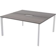 Бенч двойной на 2 рабочих места на металлокаркасе Аргентум-МП НТМП.П.Б2-140 Лиственница/Белый