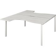 Бенч эргономичный на 2 рабочих места на металлокаркасе Аргентум-МП НТМП.П.Б2-040 Сосна винтер/Белый