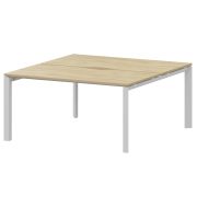 Бенч двойной на 2 рабочих места на металлокаркасе Аргентум-МП НТМП.П.Б2-140 Баттл Рок/Белый