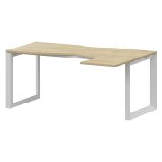 Стол эргономичный правый на металлокаркасе Аргентум-МП НТМП.О-060.ПР Баттл Рок/Белый