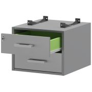 Тумба подвесная для столов на м/каркасе гл.600 мм Арго-М АМТ2-02Ц.60 Серый